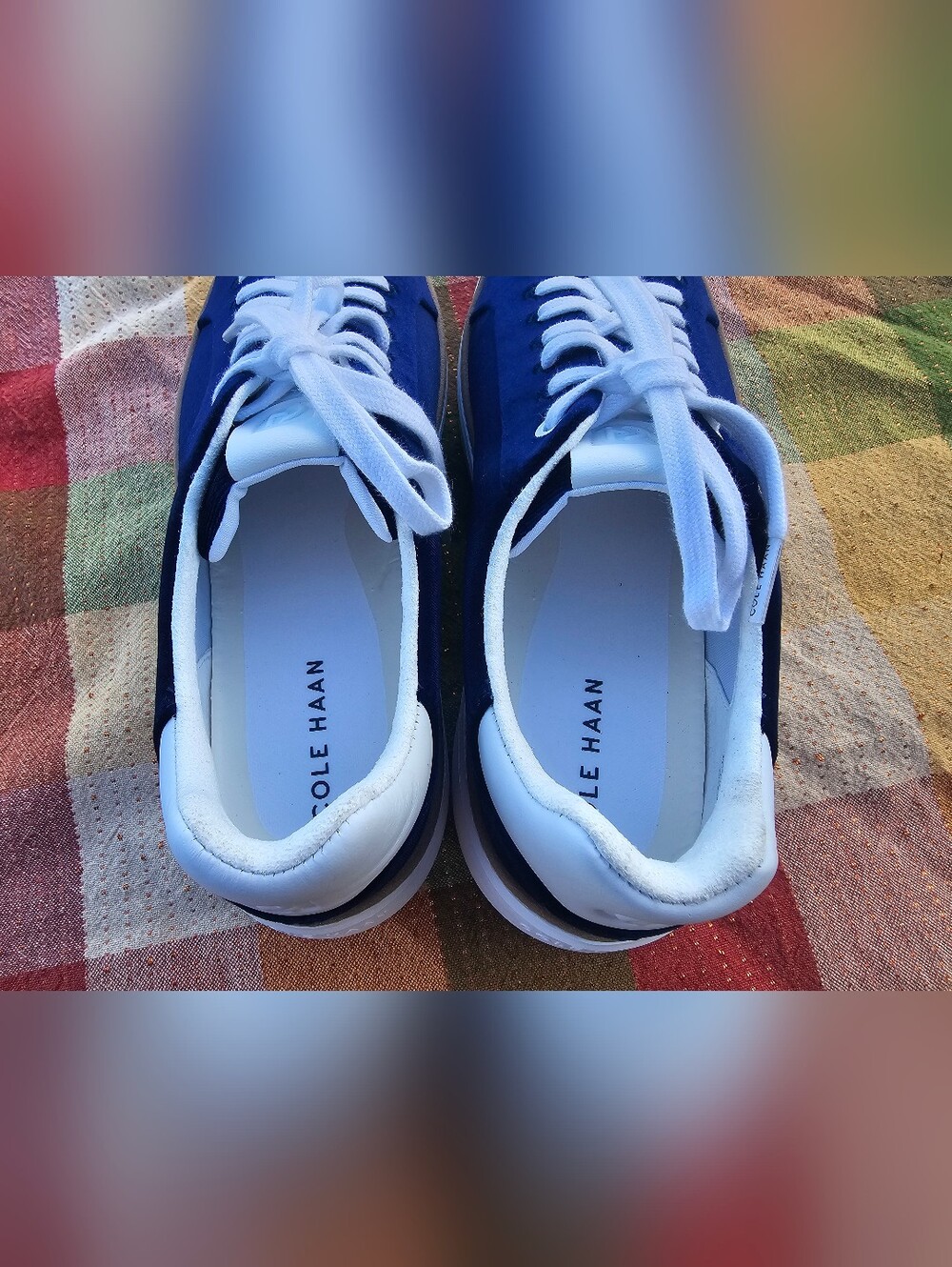 Cole Haan GrandPro Navy Velvet Fashion Sneakers White Sole Women's Size 9B - Picture 9 of 11